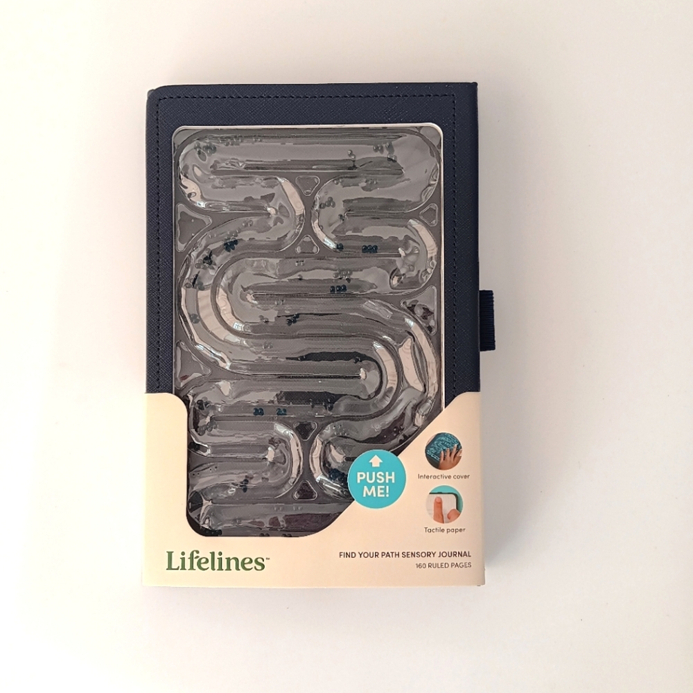 NEW Lifelines Find Your Path Sensory Journal Notebook Tactile Pages & Cover Blue